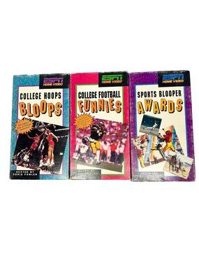 VTG ESPN Home Video VHS College Bloopers Funnies Awards - Lot of 3